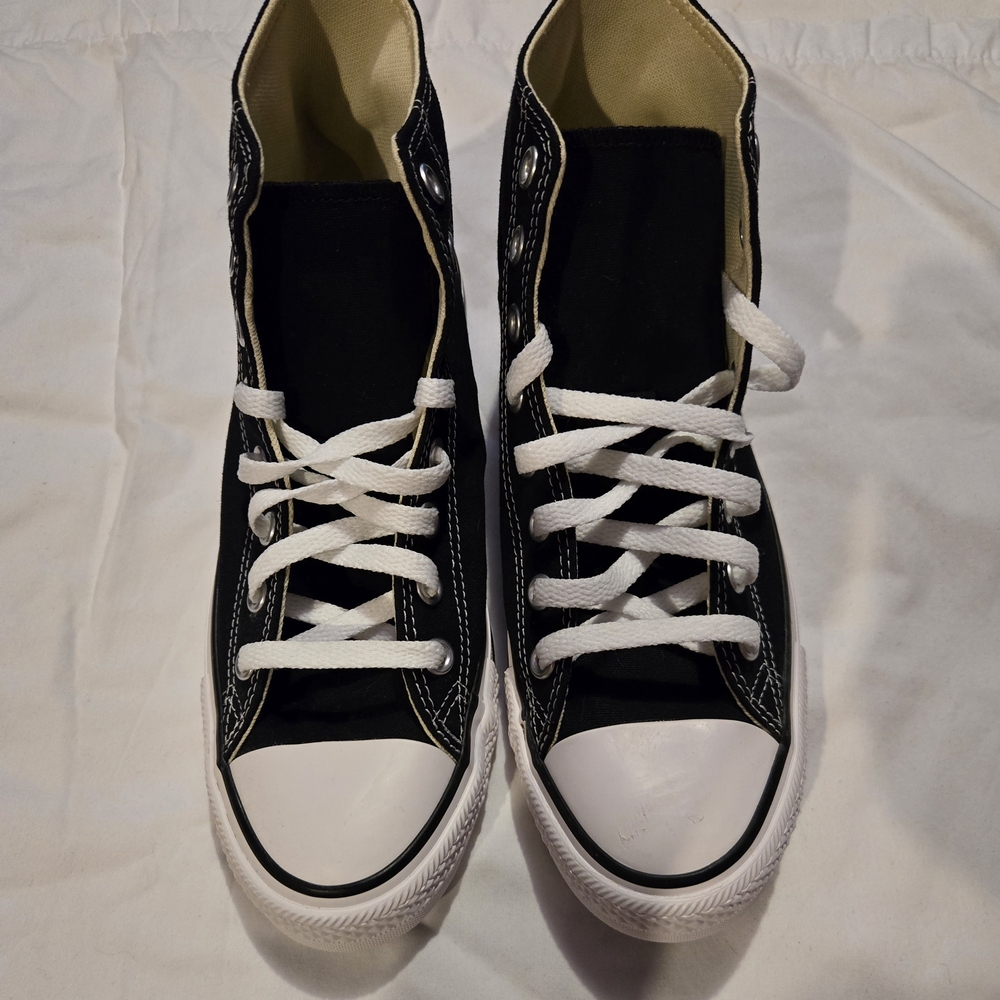 Converse Cream High-Top Sneakers with Black Details